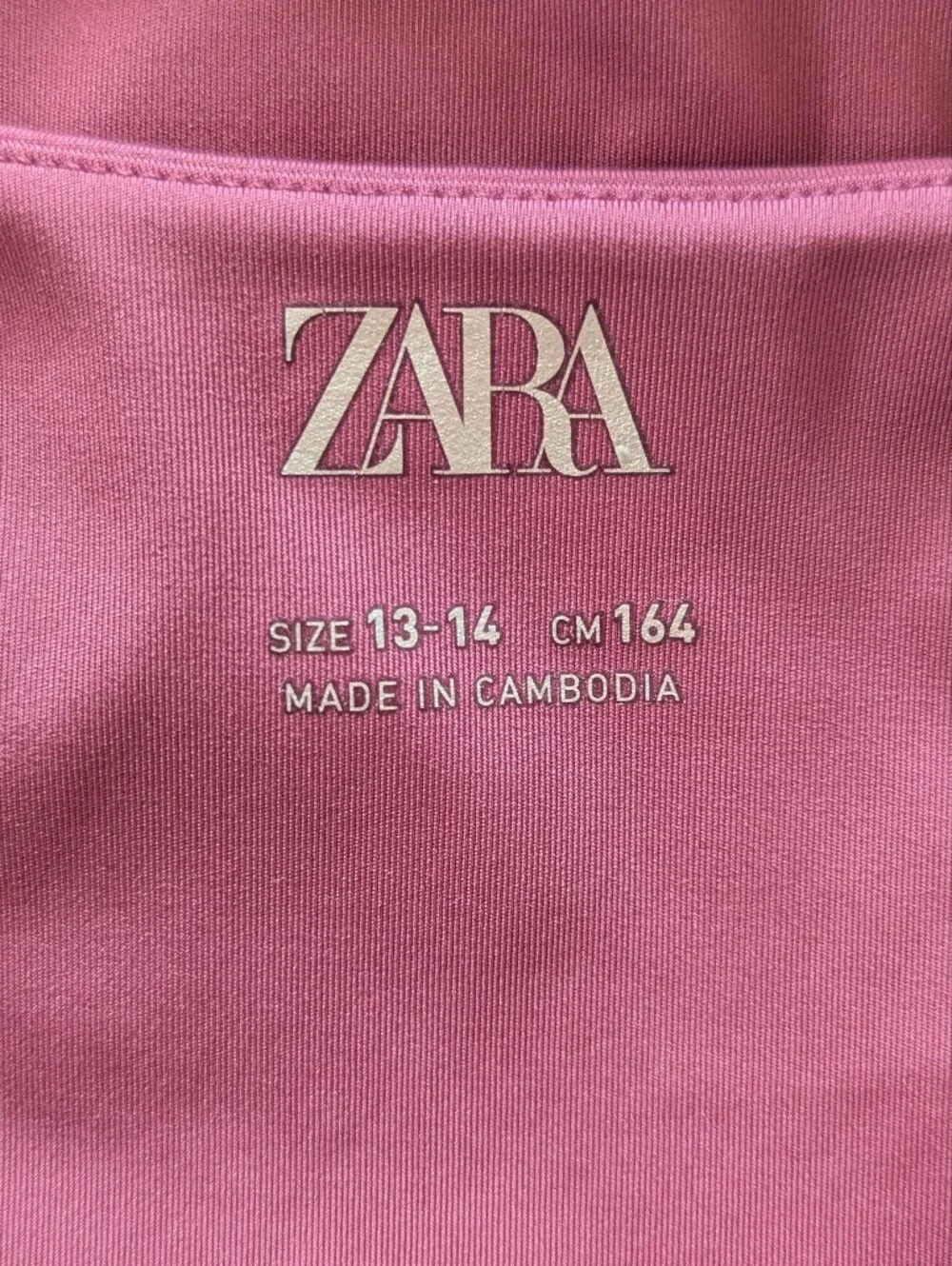 Zara Teenage 13-14 Two-Tone Rose Crop Tank Top Sports Bra Dusty Rose & Pale Pink